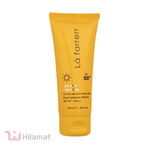 کرم ضدآفتاب و ضدلک بی‌رنگ لافارر مدل SPF50، مناسب پوست‌های چرب و آکنه دار، حجم 40 میل