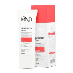 کرم ضد آفتاب با فاکتور حفاظتی 90 (SPF 90) بی رنگ ام ان دی مناسب پوست خشک