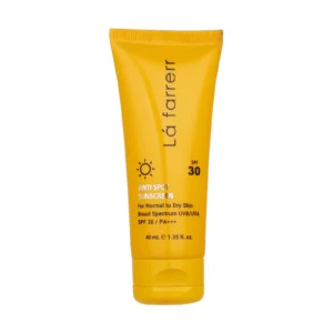 کرم ضدآفتاب و ضدلک بیرنگ لافارر مدل SPF30، مناسب پوستهای خشک و معمولی