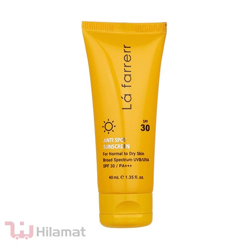 کرم ضدآفتاب و ضدلک بی‌رنگ لافارر مدل SPF30، مناسب پوست‌های خشک و معمولی