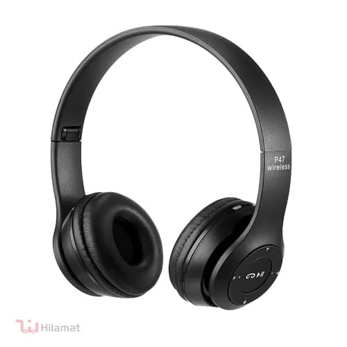 هدفون بلوتوثی مدل P47 رنگ مشکی